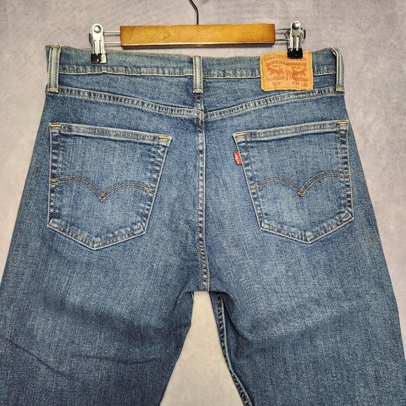 Levis 505 Jeans Mens 34x30 Blue Denim Straight Leg Regular Fit Classic Zip Fly‎ - Picture 3 of 16